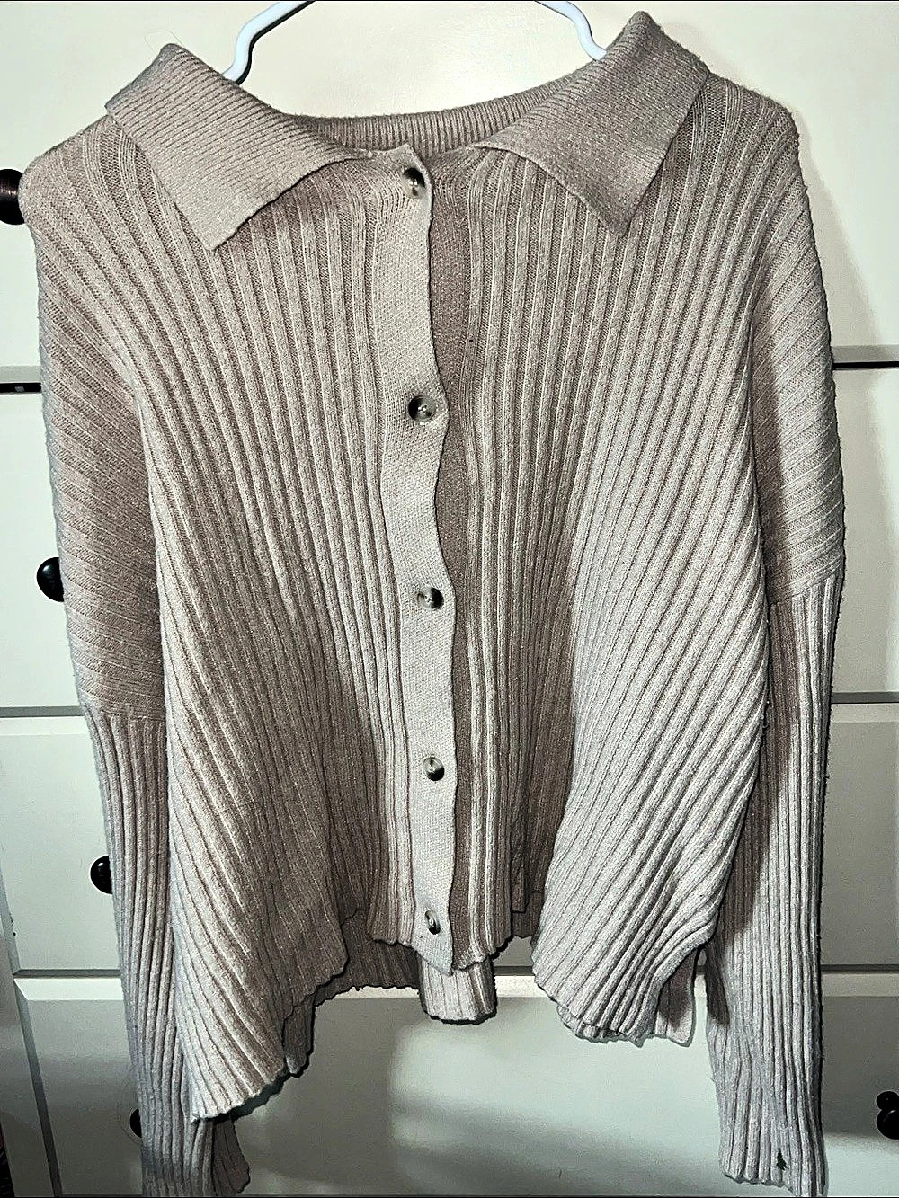 Sincerely Jules Ribbed Collared Sweater Size Medium Like New